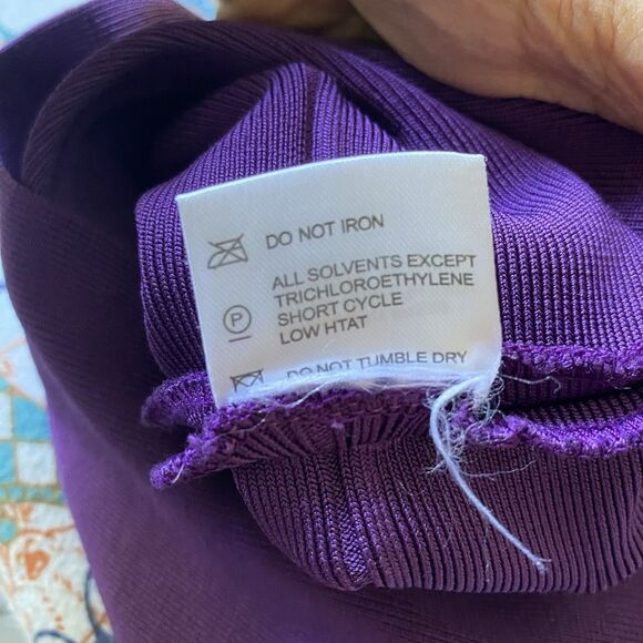Vintage Harve Leger Mini Fitted Dress L Purple Bandage Sleeveless Y2K Sexy Party - Picture 10 of 10